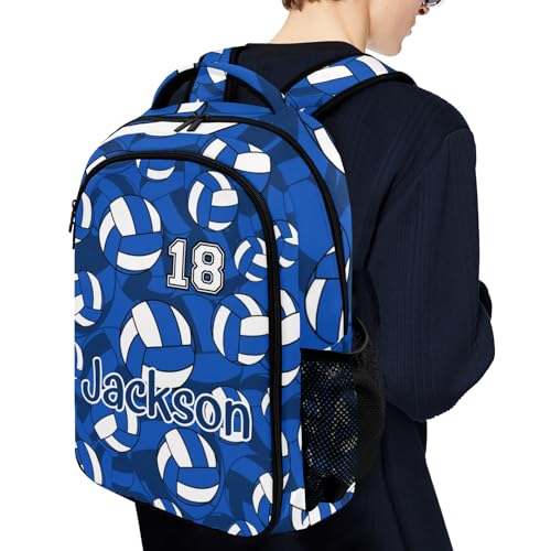 Blue Volleyball Pattern Casual Backpack Daypack Bookbag Laptop Bag Custom Shoulders Backpacks for Gifts - color: Blue Volleyball Pattern