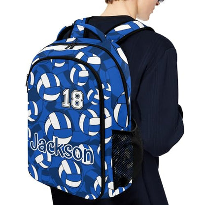 Blue Volleyball Pattern Casual Backpack Daypack Bookbag Laptop Bag Custom Shoulders Backpacks for Gifts - color: Blue Volleyball Pattern