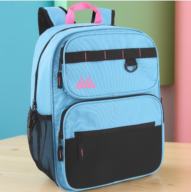 Summit Ridge Travel Backpack for Men and Women, Spacious Work Daypack with Water Bottle Pockets (Light Blue) - color: Light Blue