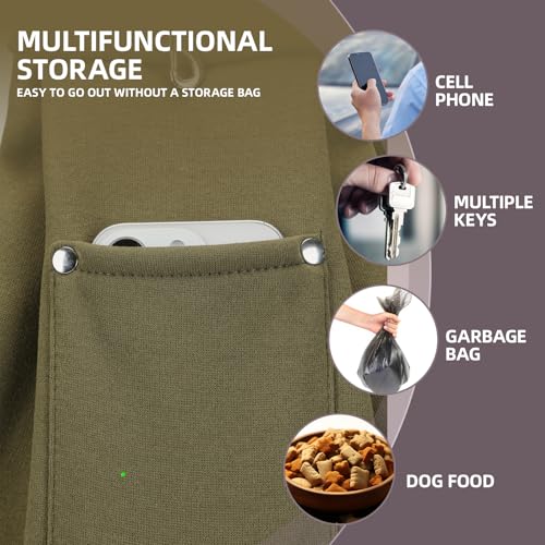 Dog Carrier Sling - Reversible Puppy Carrier Purse with Storage Pocket, Hand-Free Dog Sling Carrier for Carry Small Dogs and Cats, Travel Safety Harness, Dog and Cat Harness (Green) - color: Green