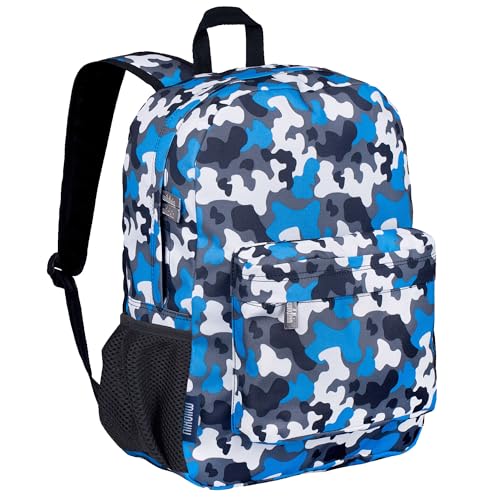 Wildkin 16-inch Kids Backpack – Durable, Padded & Spacious School Bag for Boys & Girls - Blue Camo - color: Blue Camo