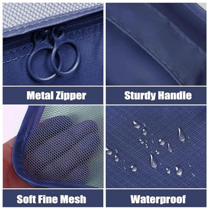 8 Set Packing Cubes For Travel-Travel Essential Carry On Luggage Organizer,Bring Laundry Bag, Shoe Bag, Clothing And Underwear Bag (Nevy Blue) - color: Nevy Blue