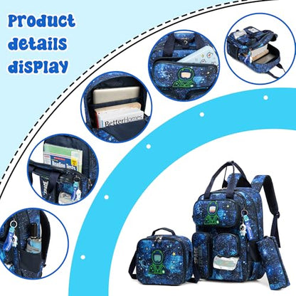 3 in 1 Boys Rolling Backpack with Wheels for Elementary Kindergarten Students Kids Travel Luggage Carry on Backpack for Boys Ages 6-8 - color: B Space