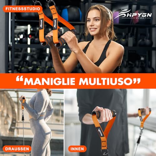 HPYGN Exercise Handle, Replacement Fitness Equipment for Pilates, Yoga, Strength Trainer, Pull Down Home Gym Red, Grey, Blue Working Out Handle - color: Orange Handles