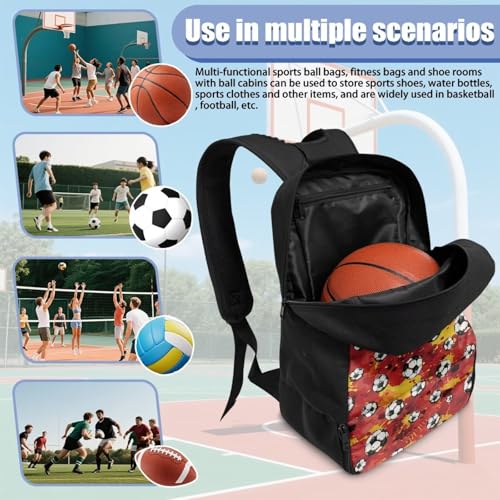 Basketball Backpack With Separate Ball Compartment And Shoes Fit Basketball Volleyball Football - color: Soccer