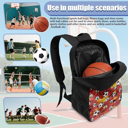 Basketball Backpack With Separate Ball Compartment And Shoes Fit Basketball Volleyball Football - color: Soccer