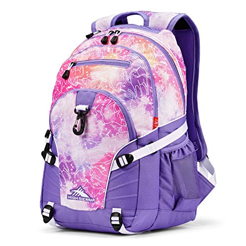 High Sierra Loop Backpack, Travel, or Work Bookbag with tablet sleeve, One Size, Unicorn Clouds/Lavender/White - color: Unicorn Clouds/Lavender/White