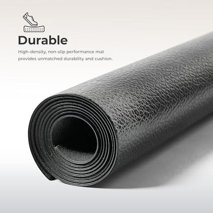 Sunny Health & Fitness Equipment Mat – Multiple Size Options – Non-Slip Floor Protection Pad for Treadmill, Bike, Elliptical, Yoga or Standing Desk and other Exercise Equipment - style: Large 90”