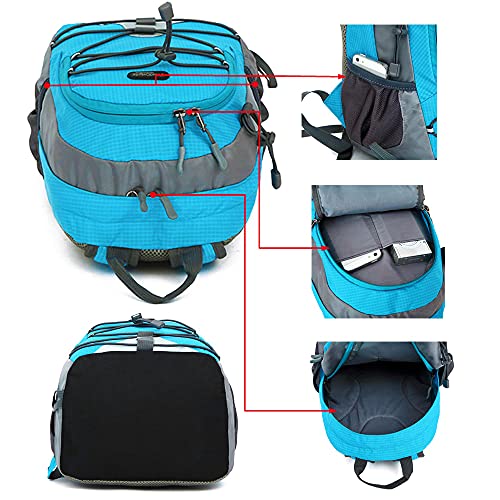 Bseash 10L Small Hiking Backpack for Kids Ages 3-6 Girls Boys Under 4 feet - color: Light Blue