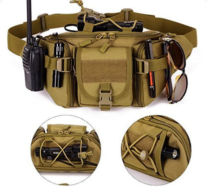 CREATOR Tactical Waist Pack Military Fanny Pack Outdoor Army Waist Bag Large Waist Pack for Daily Life Cycling Camping Hiking Hunting Fishing Black Jacinth - color: Jacinth