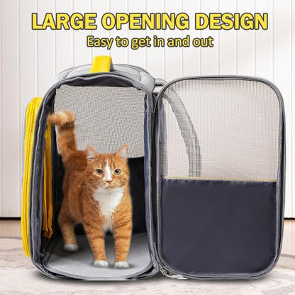 Vivicreate Cat Backpack Carrier for Dogs and Cats Kittens Rabbits, Foldable Mesh, Cat Carrier Backpack 15 Lbs, Pet Backpack Carrier for Walking, Camping and Cycling (Pink) - color: Pink
