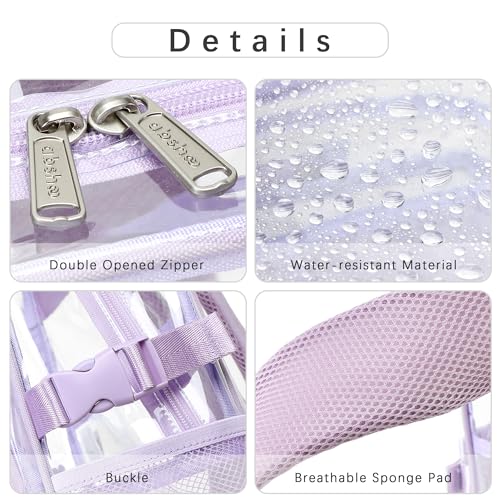 abshoo Large Heavy Duty Girls Clear Backpack for School Bookbag Transparent Multi Pocket Backpacks for Women (Light Purple) - color: Light Purple