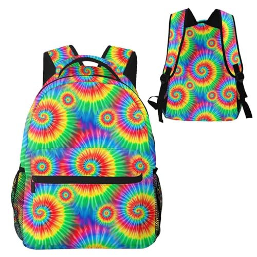 Commuter Laptop Backpack Colorful Rainbow Tie Dye, Lightweight Water Resistant Daypack with Inner Pocket for Work, Office - color: Pattern (11)