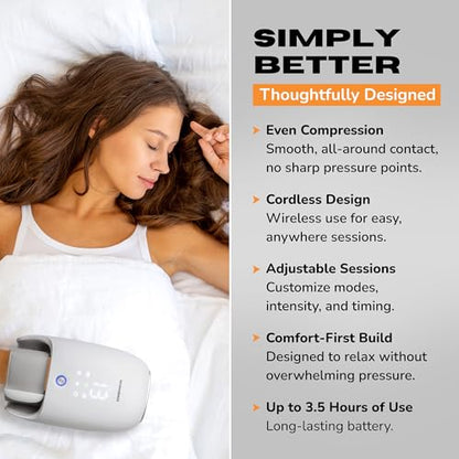 Hand Massager with Heat, Cooling and Compression | Full-Hand and Wrist Coverage with Touchscreen & Palm Roller | Daily Massage at Home, Office, or Travel