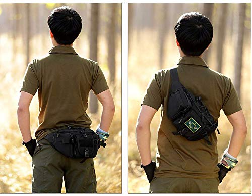 CREATOR Tactical Waist Pack Military Fanny Pack Outdoor Army Waist Bag Large Waist Pack for Daily Life Cycling Camping Hiking Hunting Fishing Black Camo Black - color: Camo Black