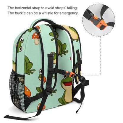 Mens Travel Backpack with Adjustable Shoulder Strap Causal Book Bags Cute Frog Mushroom Hiking Daypack for Travel Office Beach - color: Color(532)
