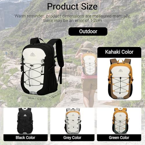 25L Lightweight Backpack for Cycling or Hiking, Hydration Pack Water Resistant,Climbing Backpack for Men Women (White and Black) - color: White and Black