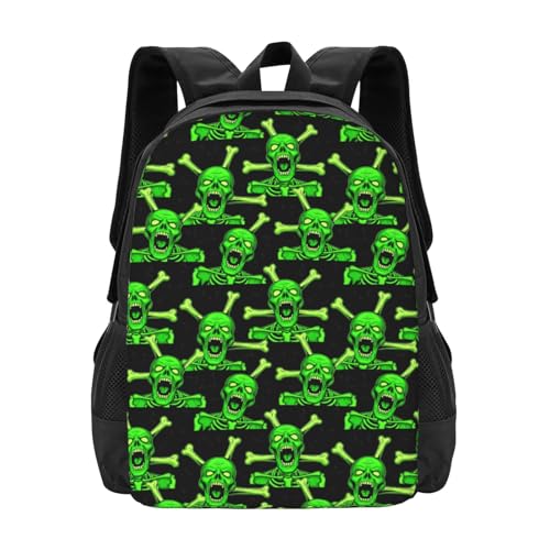 Durable Polyester Rucksack Scary Zombies Green Horror, Multipurpose Anti Theft Travel Camping Backpack Casual Shoulder Bag for Men Women Daily Outdoor Activity - color: Design (212)