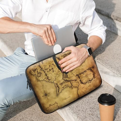14 15 15.4 15.6 inch Laptop Handle Bag Computer Bag, Pouch Holder Notebook Sleeve Cover Soft Case Compatible for Dell,Lenovo,Toshiba HP, Asus Notebook-Retro Map - color: Retro Map