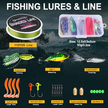 Sougayilang Fishing Rod Reel Combo with Telescopic Fishing Pole Spinning Reel Carrier Bag for Travel Saltwater Freshwater Fishing - size: 7.87 ft, style: A-fishing Full Kits With Carrier Case
