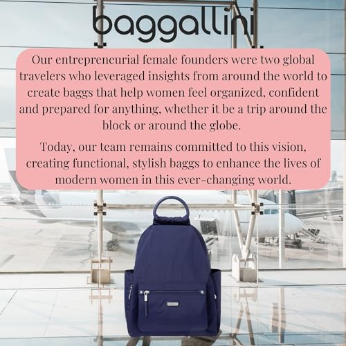 Baggallini Womens With Rfid Phone Wristlet All Day Backpack, Navy, One Size US - color: Navy