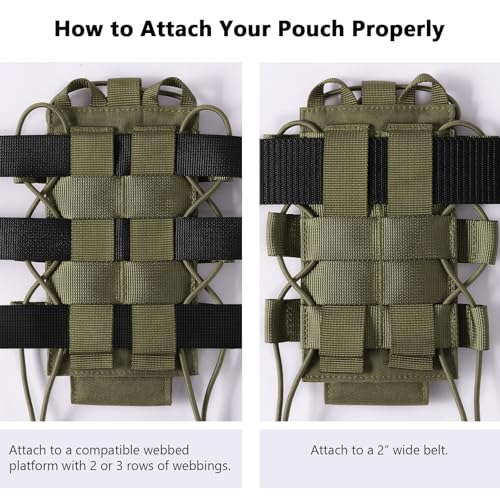 Tactical MOLLE Pouch Water Bottle Holder with Shoulder Strap Modular Bag for Outdoor Hiking Camping Hunting Fishing Airsoft - color: Army Green