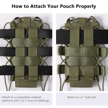 Tactical MOLLE Pouch Water Bottle Holder with Shoulder Strap Modular Bag for Outdoor Hiking Camping Hunting Fishing Airsoft - color: Army Green