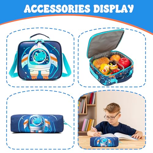 Meetbelify Kids School Backpacks for Girls Boys Backpack with Lunch Bag for Elmentary Students - color: 02 Blue