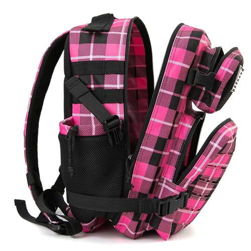 QT&QY 25L/45L Military Tactical Backpack For Men Molle Daypack 3 Day Bug Out Bag Hiking Rucksack With Bottle Holder - color: 25l Rose Plaid