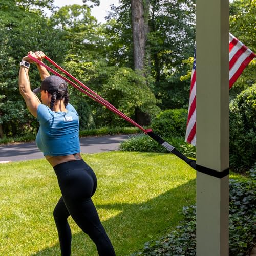 Serious Steel Fitness 37" Resistance Training Bands (Portable Exercise Band System Training Bands- Great for Individuals Looking for Tension Throughout The Exercise) - color: #2 Red (10-50 lbs.)
