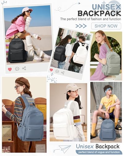 SEAFEW Blue School Backpack for Girls Boys, Small Waterproof Bookbag for Women Men, College Student School Bag, Lightweight Travel Rucksack Casual Daypack,Laptop Backpacks - color: Blue