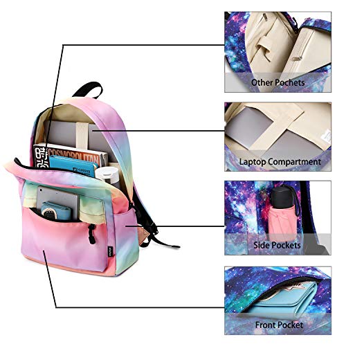 abshoo Lightweight Water Resistant Rainbow Backpacks For Teen Girls Women School Bookbags (Rainbow) - color: Rainbow