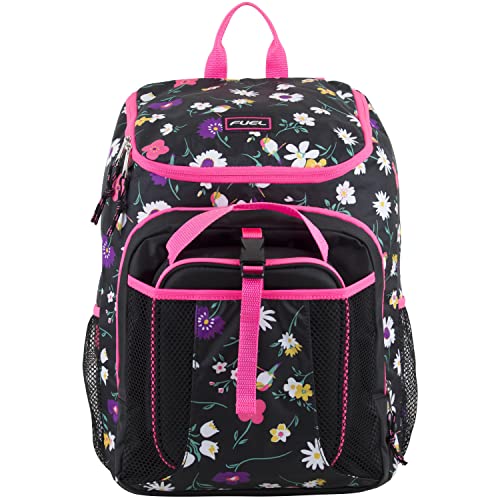 FUEL Top Loader Teens Student Water Resistant Backpack Set Lunch Bookbag Bag Soft Reusable Insulated Cooler Lunch Box Thermal Travel Office Lunch Bag, Floral - color: Floral