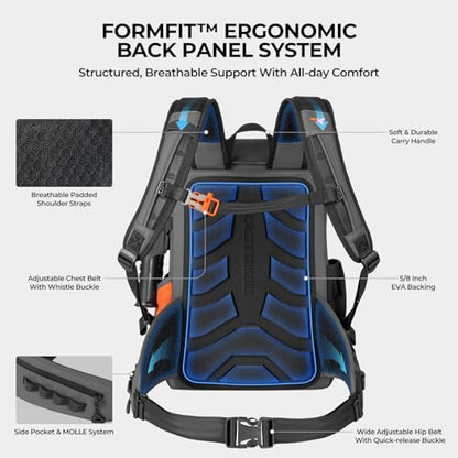 KastKing All Weather Fishing Tackle Backpack with 4 Waterproof Tackle Boxes & Removable Rod Holders,Waterproof ArmorShield Fabric Fishing Bag Storage Fishing Gear - color: A: Grey（With 4 Waterproof Tackle Boxes）