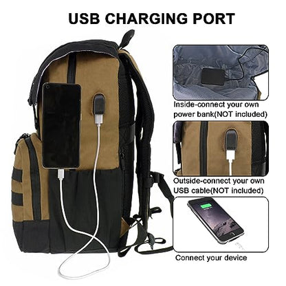 WOLT Laptop Backpack with USB Charging Port Fits Up to 17 Inch Laptop, College Backpack for Men Women, Computer Business Bookbag, Brown - color: Brown