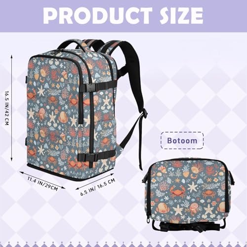 Travel Backpack with Shoe Compartment, 20L Large Capacity Laptop Backpack for Men Women, Summer Mediterranean Pattern Daypack for Traveling Hiking Carry On
