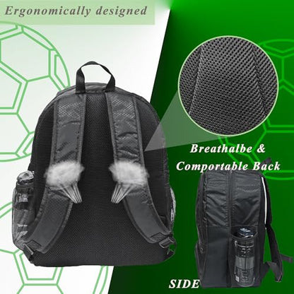 Soccer Ball Bag-Backpack for Basketball,Volleyball with Cleat Shoes and Ball Compartment for Sports Team,Trainning - color: Black New