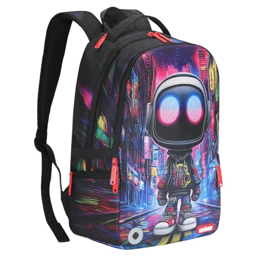 Graffiti Backpack, Designer Laptop Backpack for 15.6 Inch Work,Water Resistant Backpack Computer Bag (CyberBot) - color: Cyberbot