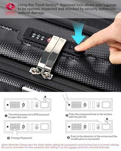 Hanke Top Opening Carry-On - Expandable 16 Inch Airline Approved Spinner | Easy-access top opening,360° spinner wheels,lightweight expandable hardshell, fits overhead bins,for overnight business trips - color: Jet Black, size: 16 Inch Expandable