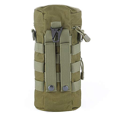 Molle Water Bottle Holder, Tactical Water Bottle Pouches for Backpack with D-Ring Hook - color: Army Green
