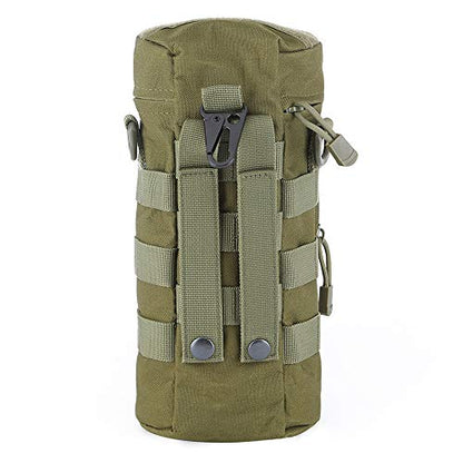 Molle Water Bottle Holder, Tactical Water Bottle Pouches for Backpack with D-Ring Hook - color: Army Green