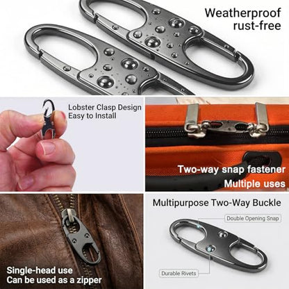 20 Pack Zipper Clip Lock Anti-Theft Deterrent - Keep Zippers Securely Closed - Universal Zipper Pull Tab Replacement for Luggage Backpack Purse Travel Bag（Space Grey）