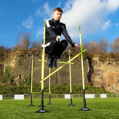 FORZA Pro Adjustable Hurdle Set | Speed & Agility Training with Rubber Bases or Ground Spikes for Extra Stability [4ft or 5ft] - size: 4ft, style: With Rubber Base