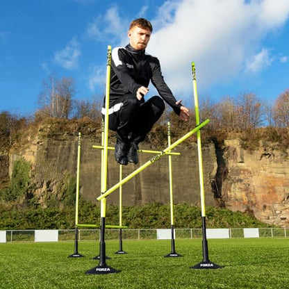 FORZA Pro Adjustable Hurdle Set | Speed & Agility Training with Rubber Bases or Ground Spikes for Extra Stability [4ft or 5ft] - size: 4ft, style: With Rubber Base