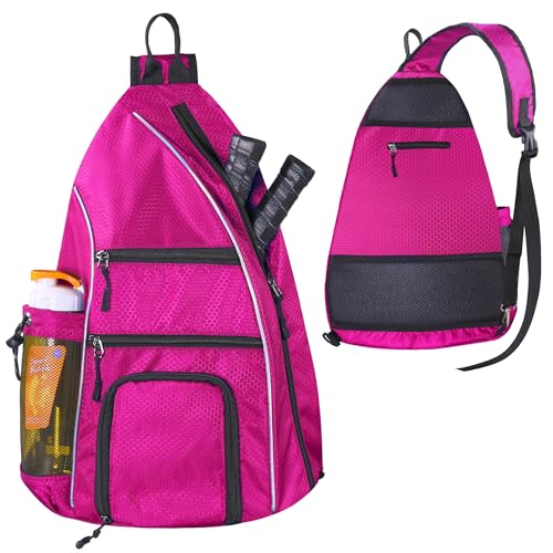 Pickleball Bag - Pickleball Bags for Women Men - Pickleball Backpack - Travel Pickleball Paddle Case, Pickle Ball Bag for Pickleball Paddle Tennis Racket, Protable Pickleball Sling Bag - color: Rose