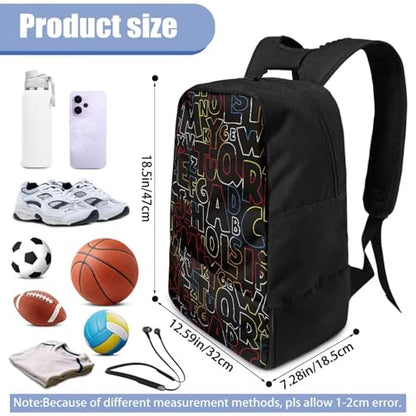 18.5in Basketball Backpack Basketball Bag with Shoe Compartment & Ball Holder, Waterproof Bag for Soccer Volleyball - color: Simple Text Alphabet Print