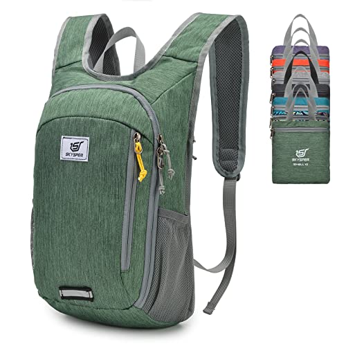 SKYSPER Small Daypack 10L Hiking Backpack Packable Lightweight Travel Day Pack for Women Men - color: Green, size: 10l
