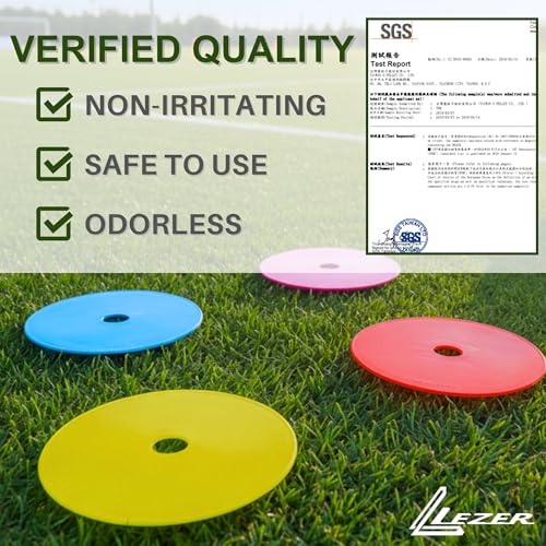 LEZER 6 Inch 8 Inch Flat Cones, Spot Markers, Soccer Cones, Field Court Markers, Sit Spots, Flat Discs, Soccer Training Equipment, Agility Practice, Football, Made in Taiwan - style: 8 inch with 24 pcs