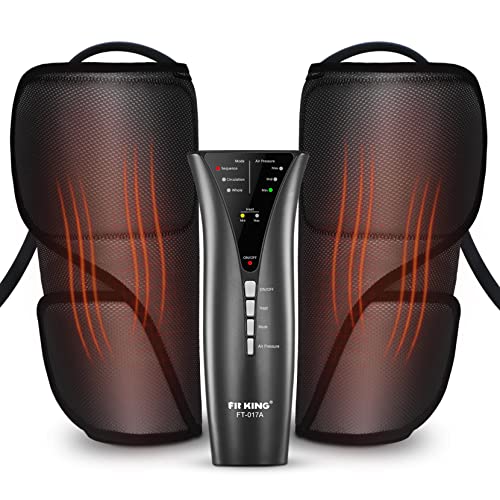 FIT KING Air Compression Leg Massager with Heat - Great Gift for Wife Mom Dad
