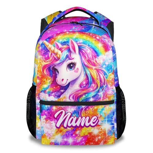 Kids Backpack for Girls Personalized Unicorn Backpack - Lightweight Girls Bookbag for Toddler, Cute School Bag for Kindergarten, Preschool, Daycare (17 Inch) - color: Multicolor